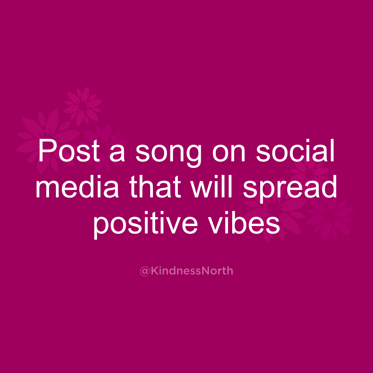 Post a song on social media that will spread positive vibes